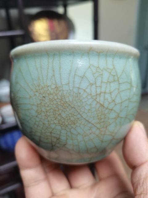 古玩陶瓷仿官釉小案缸拍賣，當(dāng)前價格3500元