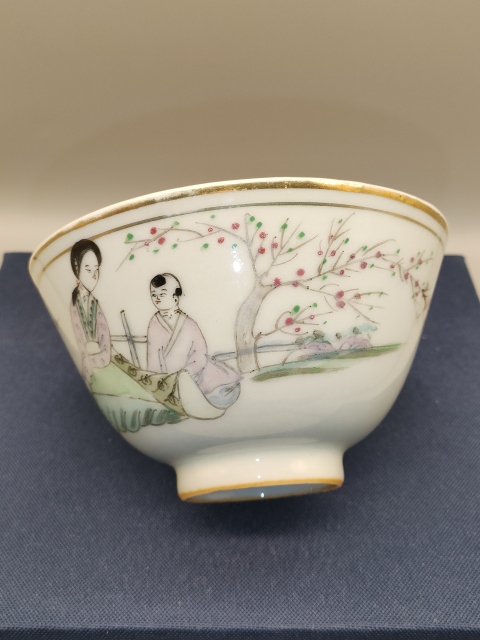 古玩陶瓷民國(guó),詩(shī)文粉彩三娘教子圖茶碗拍賣(mài),當(dāng)前價(jià)格600元