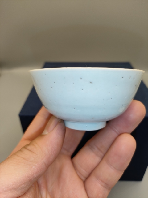 古玩陶瓷民國,美品卵白釉茶碗拍賣,當前價格350元