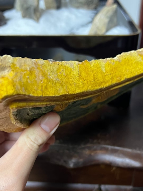 古玩陶瓷清代琉璃釉蓮池紋滴水瓦當(dāng)拍賣，當(dāng)前價(jià)格1500元