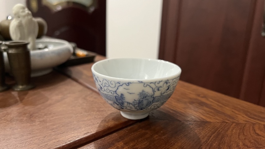 古玩陶瓷民國青花杯拍賣，當前價格299元