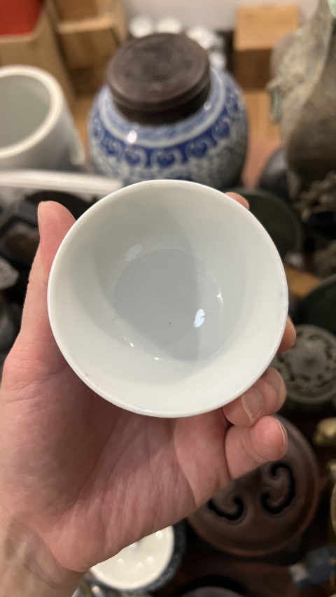 古玩陶瓷民國青花杯拍賣，當前價格299元