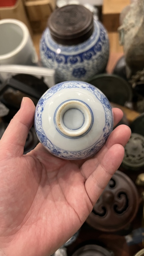 古玩陶瓷民國青花杯拍賣，當前價格299元