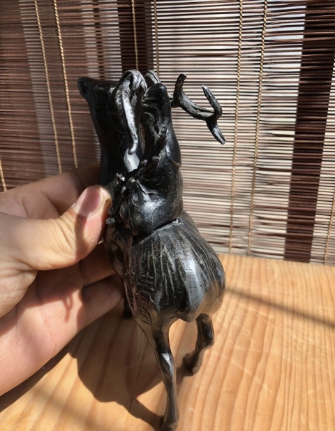 古玩雜項民國?春日神鹿擺件拍賣，當(dāng)前價格955元