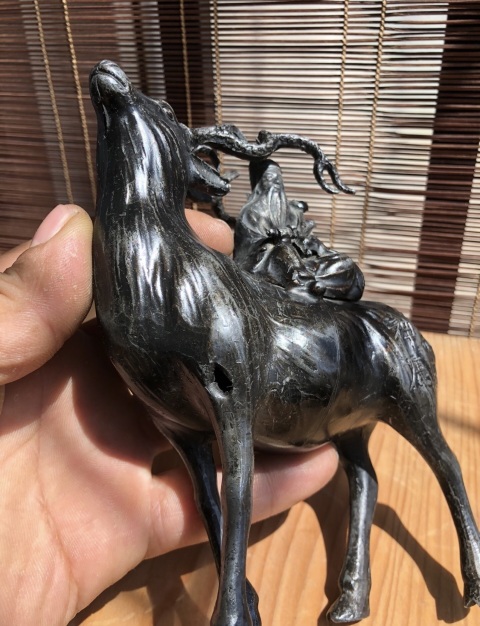 古玩雜項民國?春日神鹿擺件拍賣，當(dāng)前價格955元