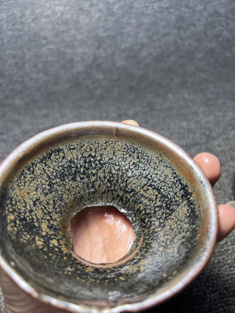 古玩陶瓷館藏級精品南宋建窯油滴盞茶漏拍賣，當前價格198元
