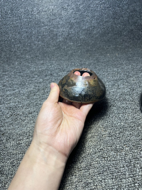 古玩陶瓷館藏級精品南宋建窯油滴盞茶漏拍賣，當前價格198元