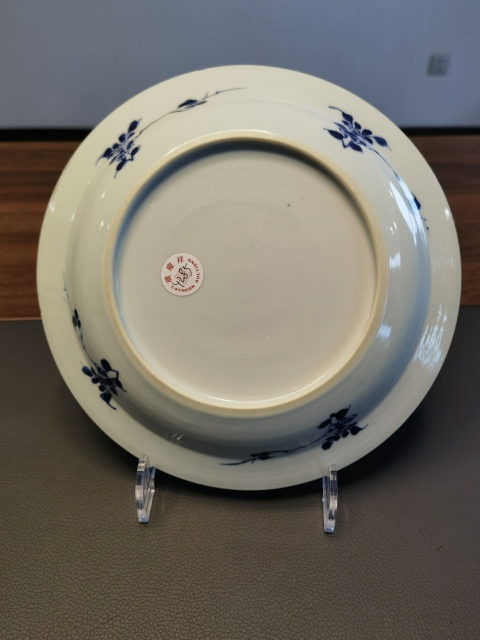 古玩陶瓷康熙頂級翠毛藍青花花卉紋折沿盤拍賣，當前價格2980元