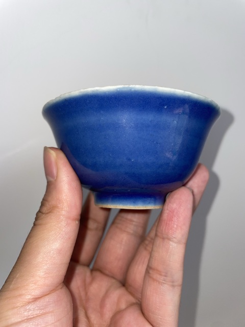 古玩陶瓷清早期霽藍釉茶杯拍賣,當前價格3299元