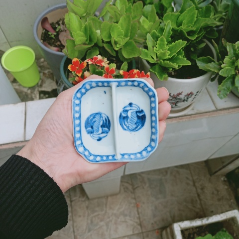 古玩陶瓷清代青花團鳳紋筆舔拍賣，當前價格500元
