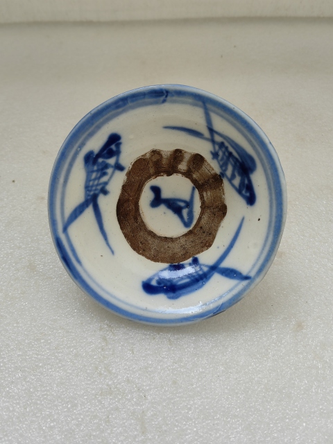古玩陶瓷青花年年有余紋茶碗拍賣，當(dāng)前價(jià)格398元