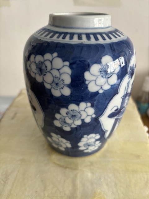 古玩陶瓷博古圖青花罐拍賣，當前價格1300元