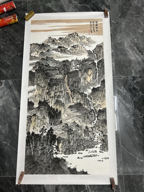 古玩字畫溫業(yè)強(qiáng)《壑嶺聽(tīng)泉》拍賣,當(dāng)前價(jià)格850元