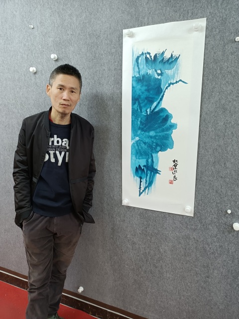 古玩字畫郭永良《藍荷》拍賣,當前價格650元