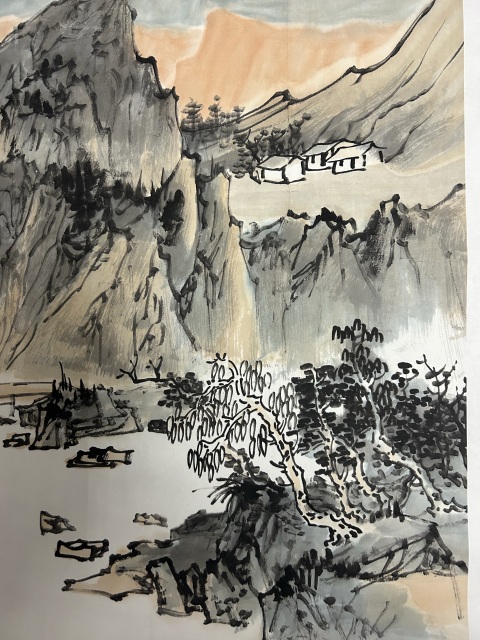 古玩字畫溫業強《山水》拍賣,當前價格598元