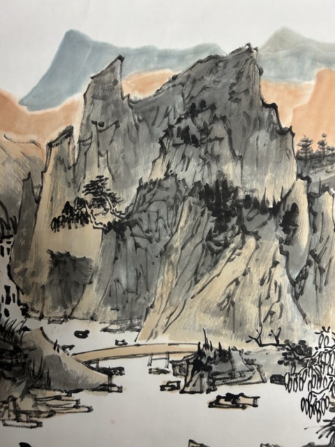 古玩字畫溫業強《山水》拍賣,當前價格598元