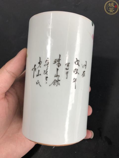 古玩陶瓷御窯廠大師安少山淺絳彩花鳥紋筆筒拍賣，當前價格4500元
