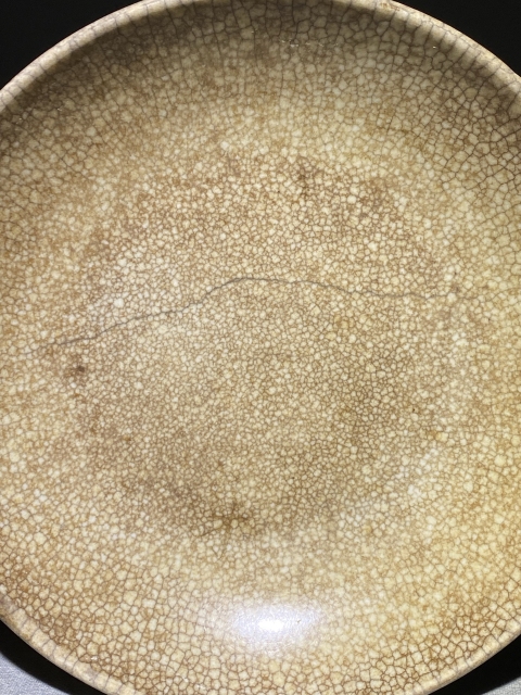 古玩陶瓷清，乾隆，哥釉盤拍賣，當前價格1388元