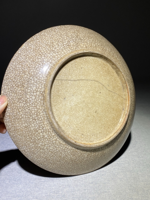 古玩陶瓷清，乾隆，哥釉盤拍賣，當前價格1388元