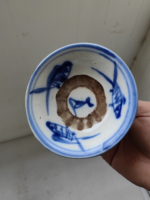 古玩陶瓷青花年年有余紋茶碗拍賣，當(dāng)前價(jià)格398元