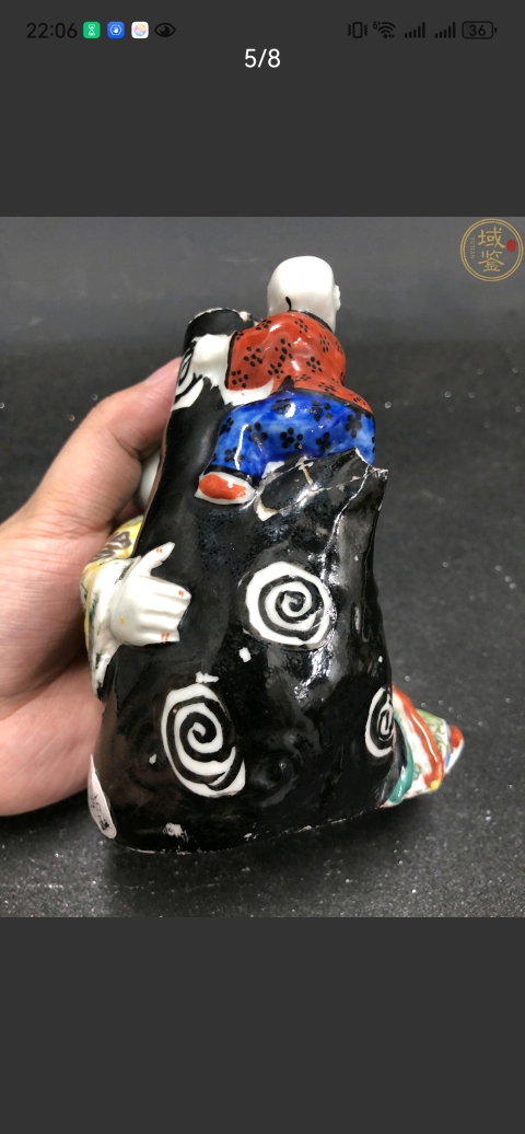 古玩陶瓷民國粉彩人物瓷塑拍賣，當(dāng)前價格666元