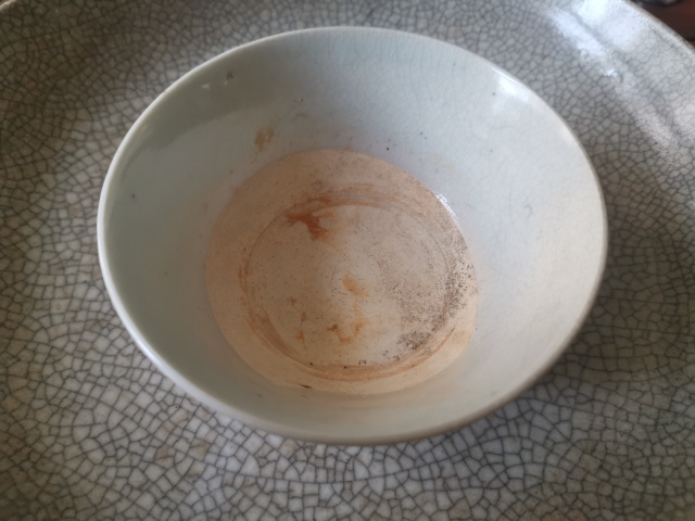 古玩陶瓷元末明初，青花斗笠碗拍賣，當前價格999元