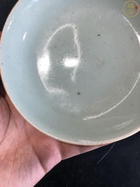 古玩陶瓷清中期豆青釉小盤拍賣,當前價格208元