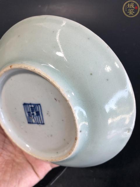 古玩陶瓷清中期豆青釉小盤拍賣,當前價格208元