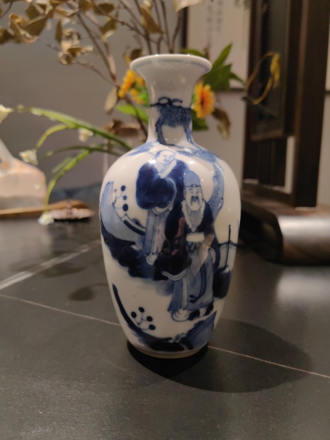 古玩陶瓷光緒青花虎溪三笑紋萊菔賞瓶拍賣,當(dāng)前價格4588元