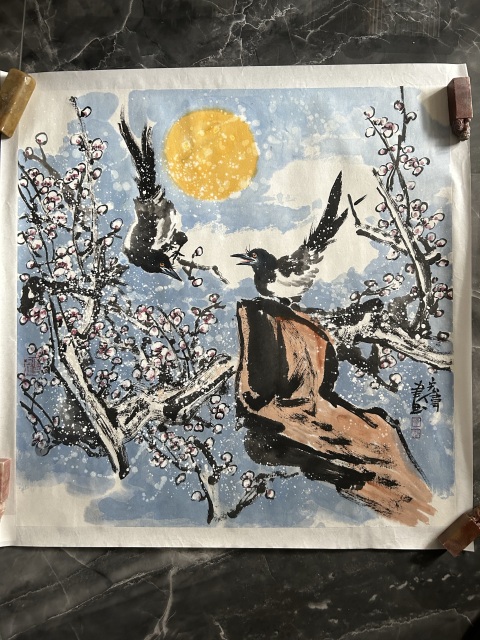 古玩字畫宋宏偉《寫意花鳥》拍賣，當前價格650元