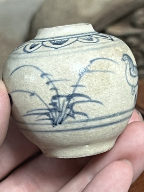 古玩陶瓷明代青花花鳥紋水盂拍賣,當(dāng)前價(jià)格3000元
