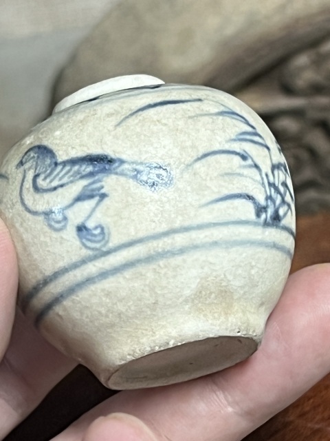 古玩陶瓷明代青花花鳥紋水盂拍賣,當(dāng)前價(jià)格3000元