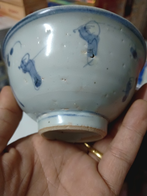 古玩陶瓷青花嬰戲圖茶碗拍賣,當前價格2500元