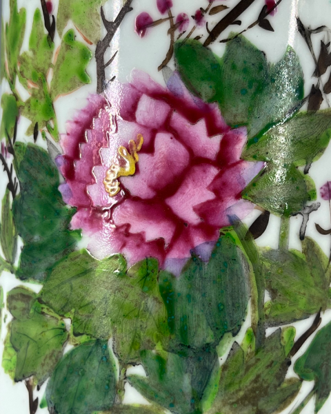 古玩陶瓷粉彩花鳥紋帽筒拍賣,當(dāng)前價(jià)格1800元
