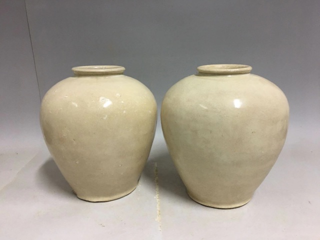 古玩陶瓷唐·白釉罐一對拍賣，當(dāng)前價格16000元