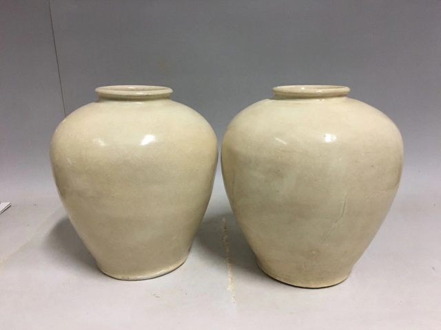 古玩陶瓷唐·白釉罐一對拍賣，當(dāng)前價格16000元