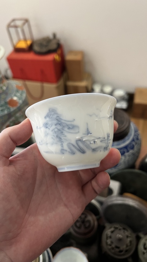 古玩陶瓷民國(guó)山水紋杯拍賣(mài),當(dāng)前價(jià)格355元