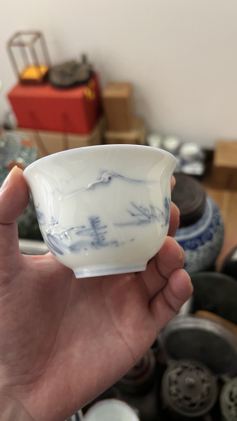 古玩陶瓷民國(guó)山水紋杯拍賣(mài),當(dāng)前價(jià)格355元