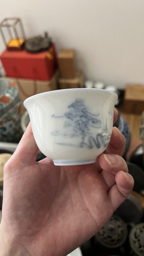 古玩陶瓷民國(guó)山水紋杯拍賣(mài),當(dāng)前價(jià)格355元