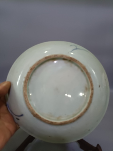 古玩陶瓷清德化窯青花螃蟹盤拍賣,當前價格888元
