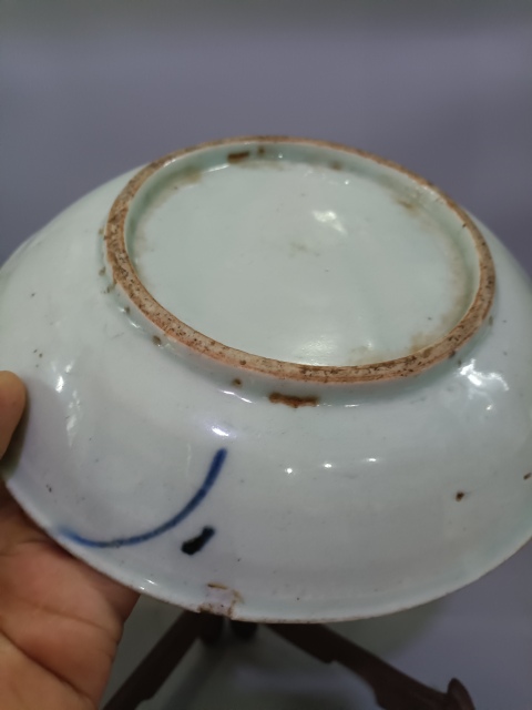 古玩陶瓷清德化窯青花螃蟹盤拍賣,當前價格888元