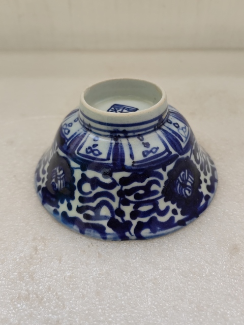 古玩陶瓷青花花卉紋鳳眼碗拍賣,當前價格398元
