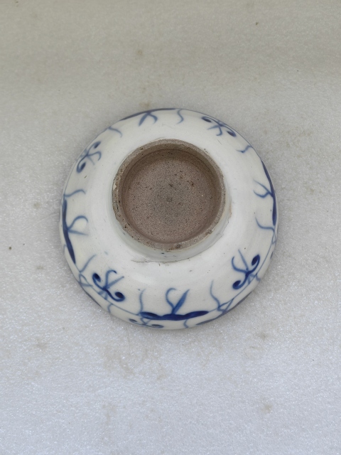 古玩陶瓷青花靈芝花卉紋茶碗拍賣，當前價格298元