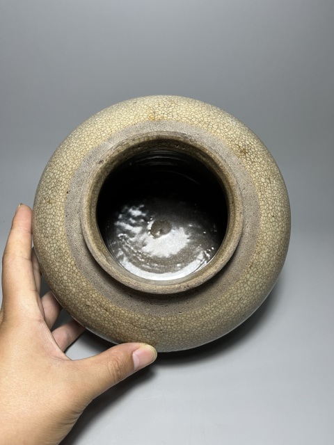 古玩陶瓷哥釉蓋罐拍賣，當前價格399元