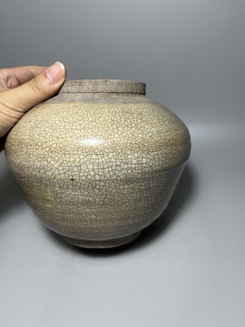 古玩陶瓷哥釉蓋罐拍賣，當前價格399元