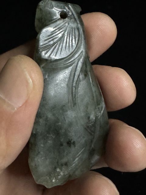 古玩玉器清代，豆莢玉佩（珠博入盒）拍賣，當前價格960元