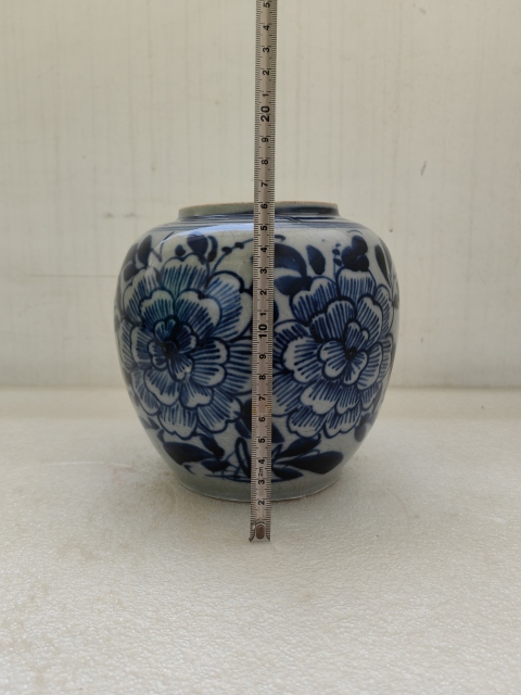 古玩陶瓷青花花卉紋罐拍賣,當前價格580元
