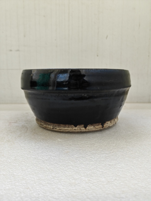古玩陶瓷磁州窯黑釉斂口盆拍賣,當前價格680元