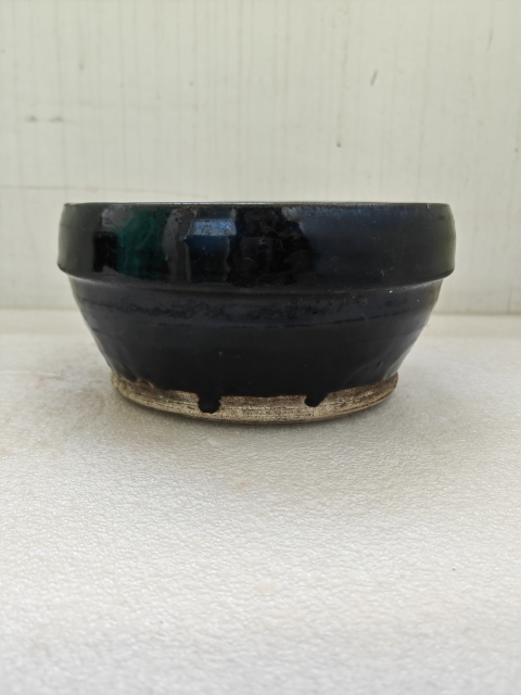 古玩陶瓷磁州窯黑釉斂口盆拍賣,當前價格680元