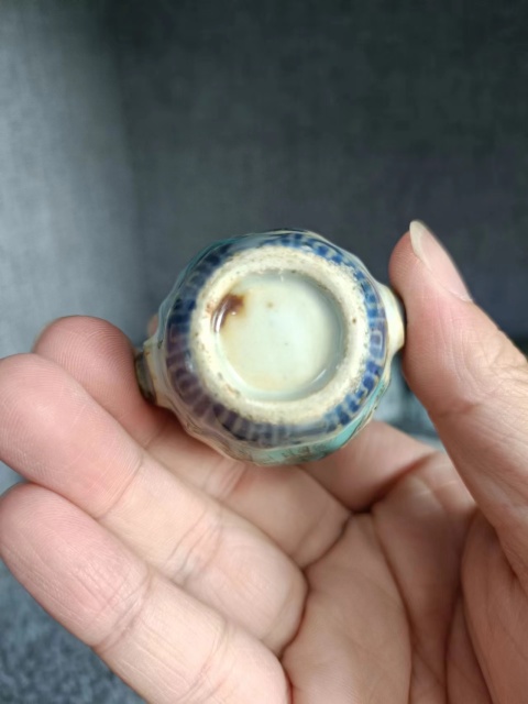 古玩陶瓷乾隆青花粉彩山水紋水盂拍賣,當前價格2600元